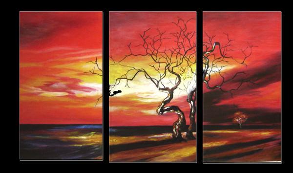Dafen Oil Painting on canvas tree -set010 Dafen Oil Painting on canvas tree -set010
